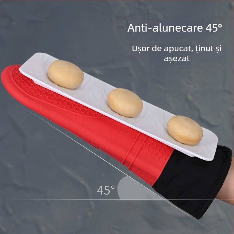 Mănuși din silicon rezistente la căldură pentru bucătărie, cuptor și grill – anti-alunecare, impermeabile, protecție la arsură, izolație termică