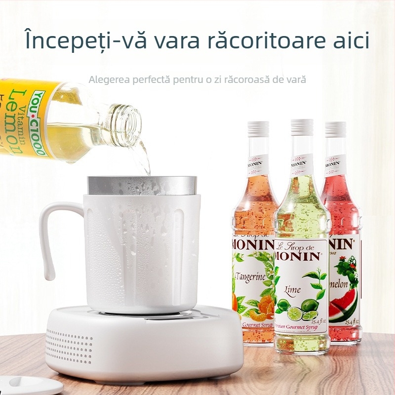 Pahar portabil cu răcire și încălzire, control dual al temperaturii, element de încălzire încorporat