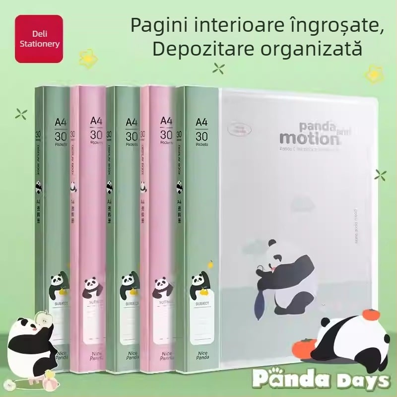Deli XM703 Panda Series dosar de documente pentru birou, 30/40/60 de pagini