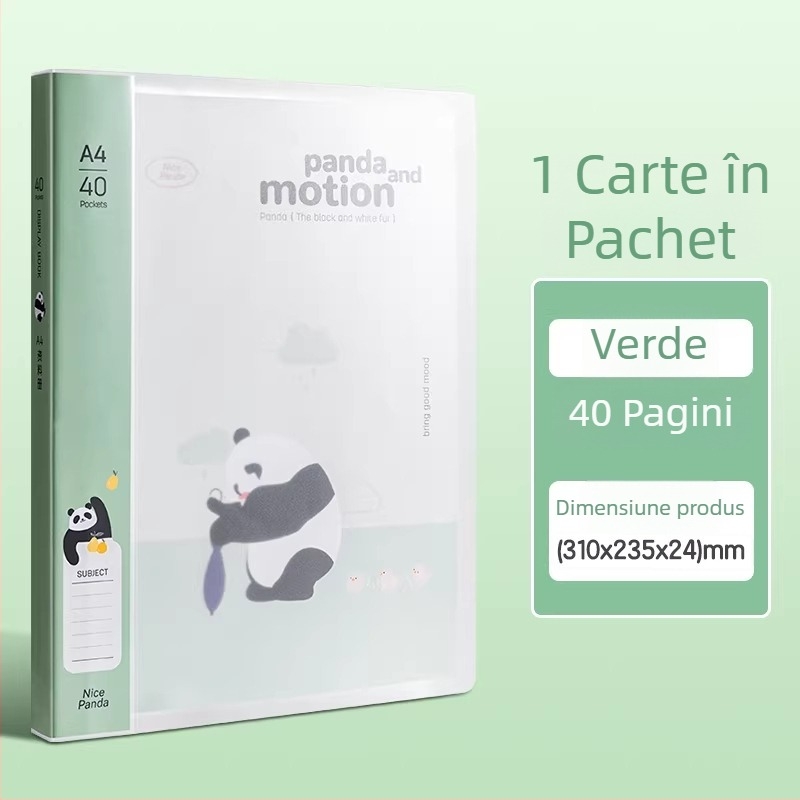 Deli XM703 Panda Series dosar de documente pentru birou, 30/40/60 de pagini