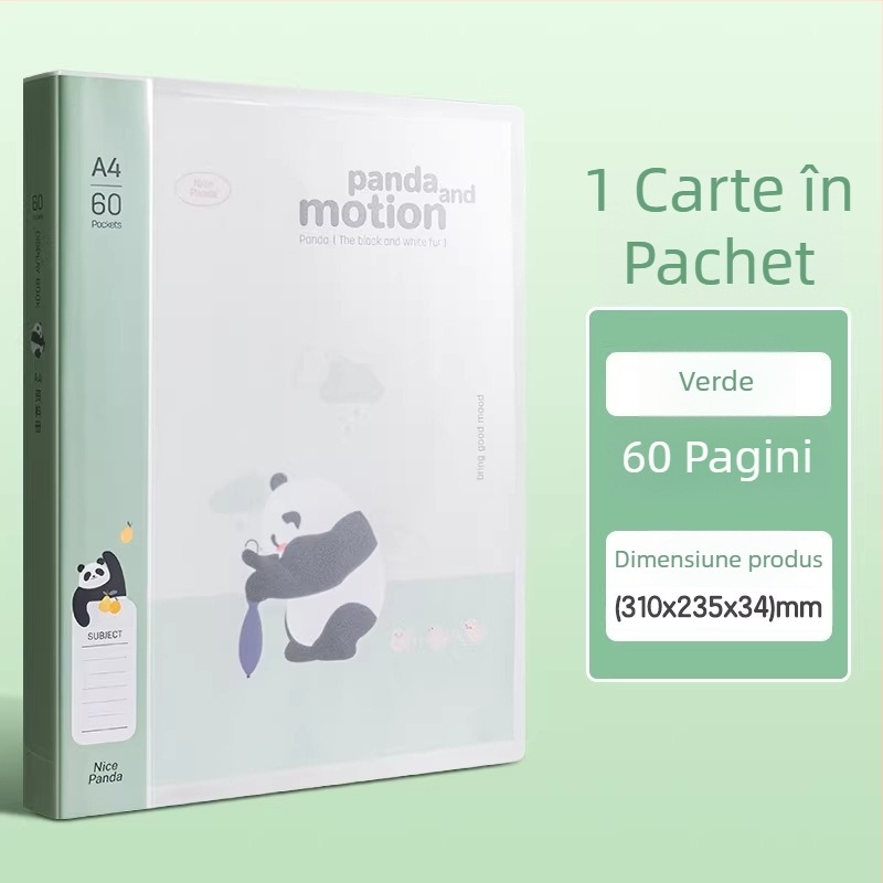 Deli XM703 Panda Series dosar de documente pentru birou, 30/40/60 de pagini