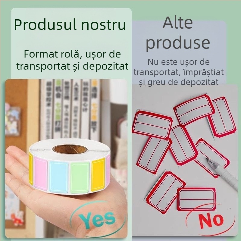 Etichete color rezistente la apă, scrise, autocolante, etichete cu nume