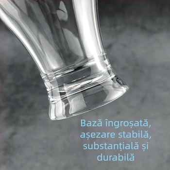 Pahar transparent din acrilic pentru băuturi, destinat restaurantelor, potrivit pentru băuturi calde și reci, limonadă, sucuri, ceai cu lapte și bere, capacitate 201–300 ml