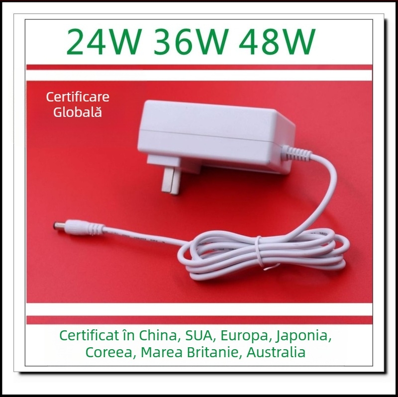 Adaptor de alimentare alb 12V 4A pentru dispozitive de înfrumusețare, aparate mici, iluminare LED și ceașcă de răcire