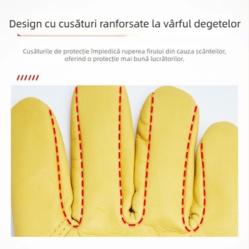 Mănuși de sudură din piele de capră și bumbac, rezistente la temperaturi înalte, protecție împotriva arsurilor, moi și rezistente la uzură, protecție pentru sudori, căptușite cu fleece pentru căldură