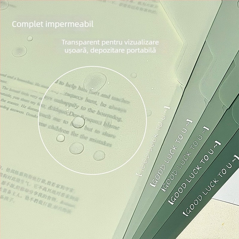 Mapă L cu gradient pentru elevi, capacitate mare, impermeabilă, pentru dosare, foi de examen și depozitare documente de birou
