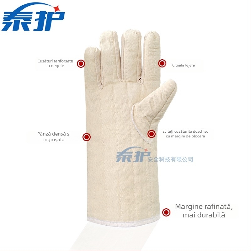 Mănuși lungi izolante termic, cu degete îngroșate, rezistente pentru cuptor și bucătărie, protecție la temperaturi înalte, căptușite cu bumbac
