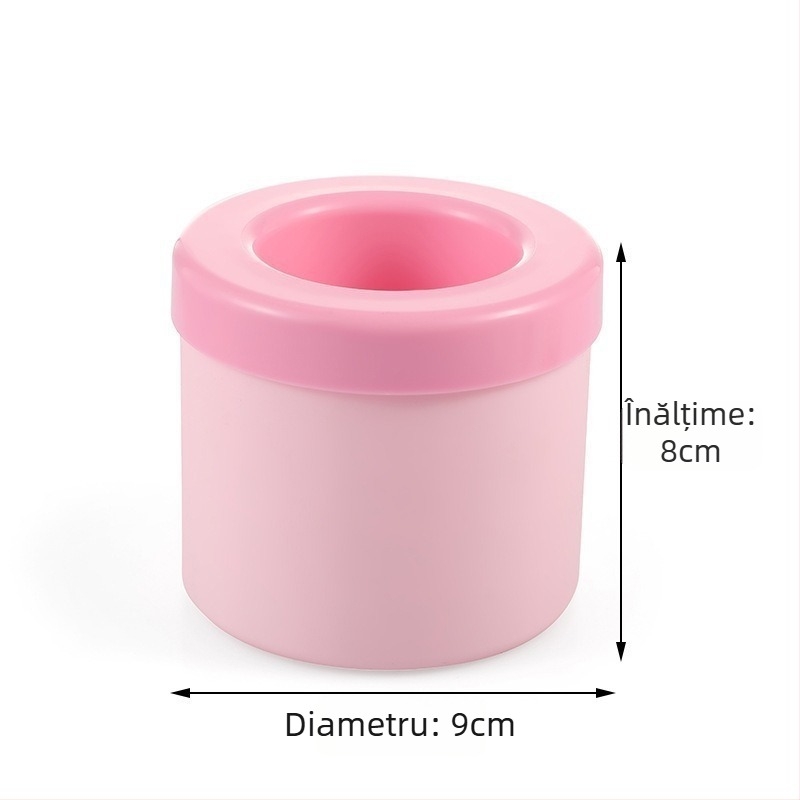 Tavă din silicon pentru cuburi de gheață cu design cilindric, mini găleată pentru gheață și cutie de depozitare