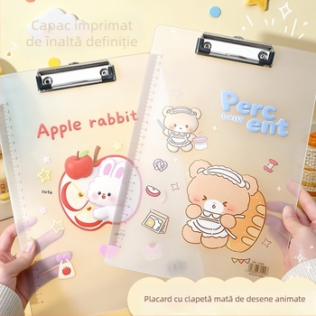Clipboard acrilic A4 pentru elevi – transparent, cu clemă unică, 31,5 × 22 cm