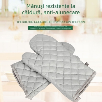 Mănuși lungi din bumbac, izolație termică, cu suprafață antiderapantă, pentru coacere și cuptor cu microunde