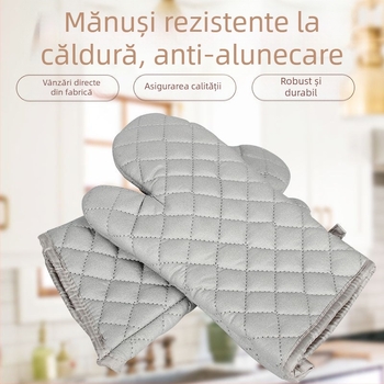 Mănuși lungi din bumbac, izolație termică, cu suprafață antiderapantă, pentru coacere și cuptor cu microunde
