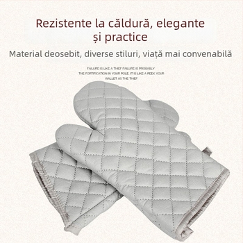Mănuși lungi din bumbac, izolație termică, cu suprafață antiderapantă, pentru coacere și cuptor cu microunde