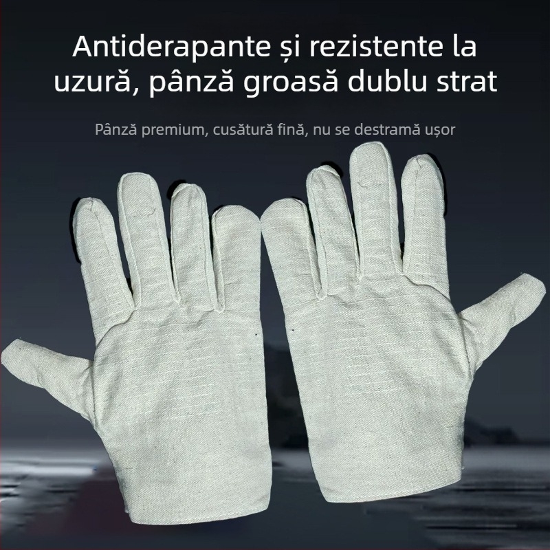 Mănuși din pânză pentru sudură, protecție, anti-derapare, rezistente la uzură, cu strat dublu