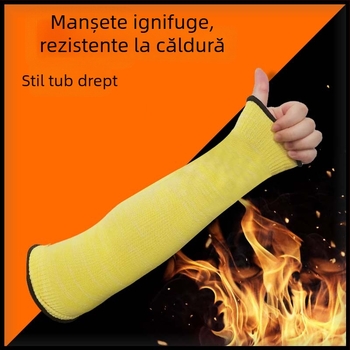 Manșon lung pentru sudură, din aramidă, rezistent la foc, protecție anti-tăiere și anti-arsuri.