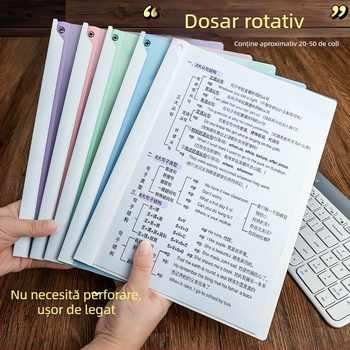 Dosar cu levier rotativ pentru hârtie A4, clipsuri de documente din plastic, organizator de foi