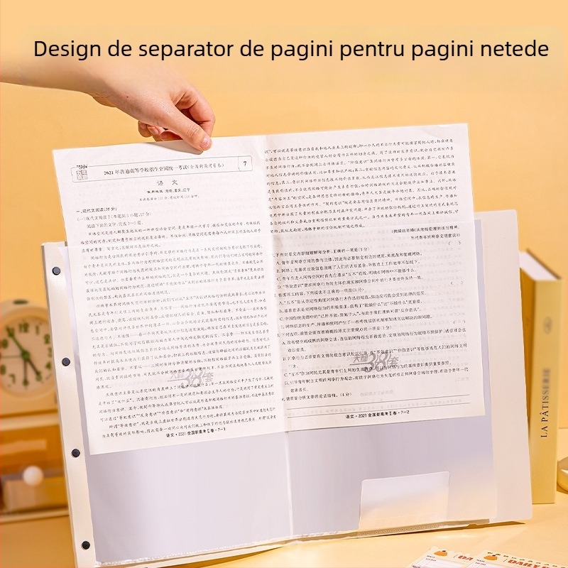 Deli dosar A3 pentru foi de test cu 40 pagini inserabile, organizator de fișiere pentru elevi