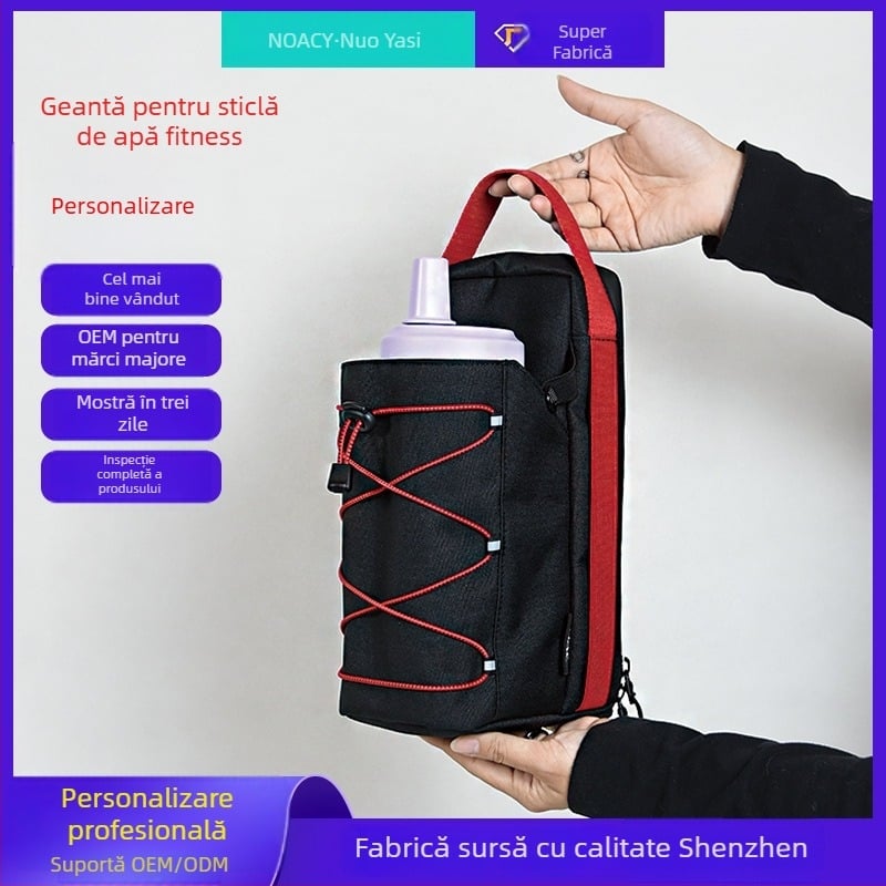 Husă izolantă pentru sticlă cu curea crossbody, personalizabilă, pentru drumeții în aer liber, capacitate mare, protecție anti-cădere