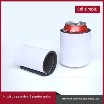 Manșetă albă din material textil pentru pahar – transfer termic, sublimare, DIY
