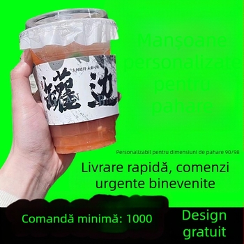 Husă pentru ceașcă de ceai cu lapte, cu lamâie anti-ingheț, logo 9890 calibru, cataramă ondulată – versiune pentru fabricarea de cuie
