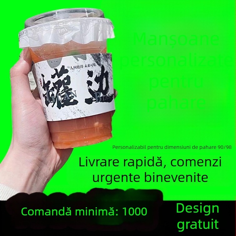 Husă pentru ceașcă de ceai cu lapte, cu lamâie anti-ingheț, logo 9890 calibru, cataramă ondulată – versiune pentru fabricarea de cuie