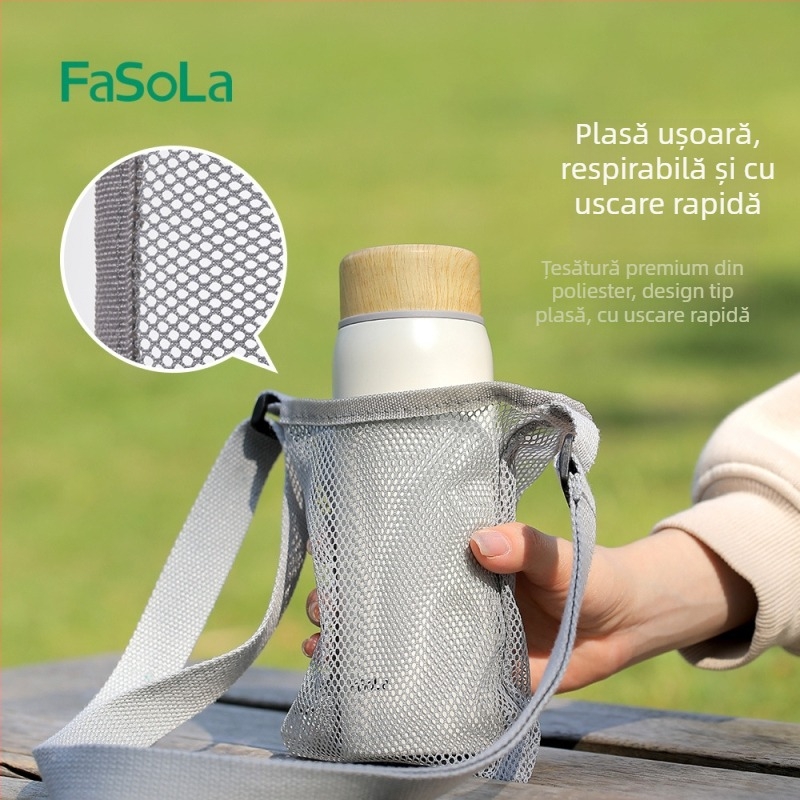 FaSoLa husă izolantă portabilă pentru sticlă de apă, exterior, capacitate mare, geantă pentru sticlă cu curea de umăr sau mâner