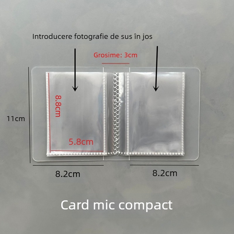 Album compact pentru carduri de 3 inch, pentru vizit Carduri bancare, cu pagini intercalate, dimensiune 15×15