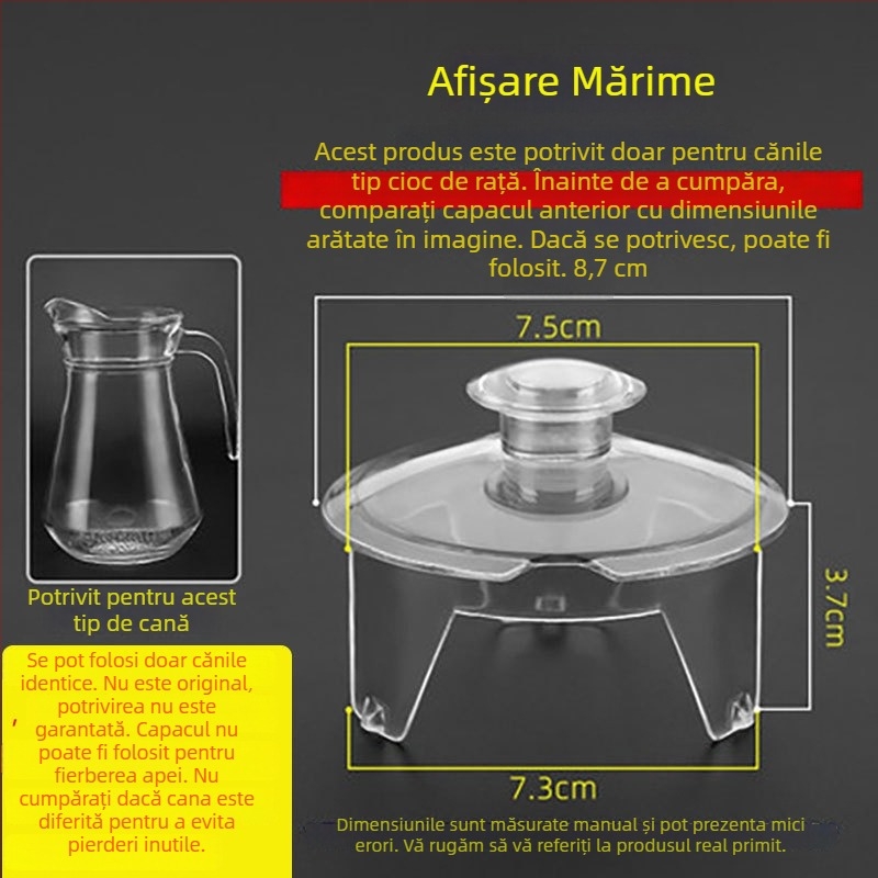 Capac din plastic PS pentru ceainic și ceașcă de apă, design octagonal
