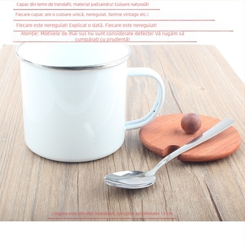 Capac de ceașcă emailat, design universal rotund, pentru căni și cești, accesoriu pentru pahare