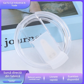 Capac transparent din plastic pentru ceașca de cafea, etanș anti-scurgere, mare capacitate, accesorii pentru pai