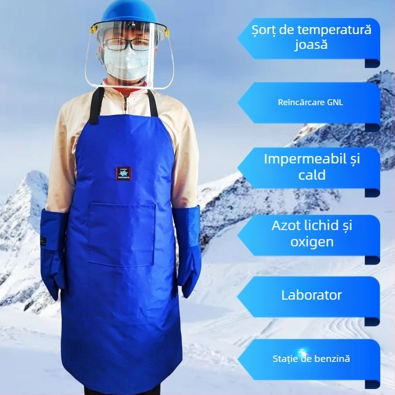 Halat-șorț protecțional pentru temperaturi scăzute, pentru azot lichid și LNG, medii cu oxigen lichid