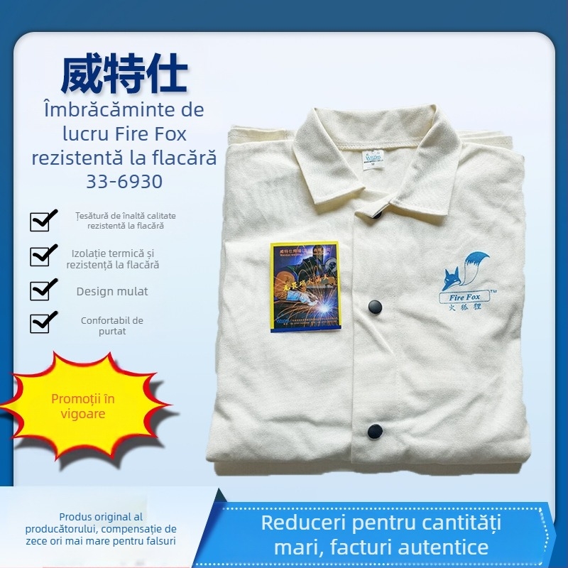 Îmbrăcăminte de sudură cu rezistență la flacără Witts 33-6930/33-9900, alb pur, Fire Fox