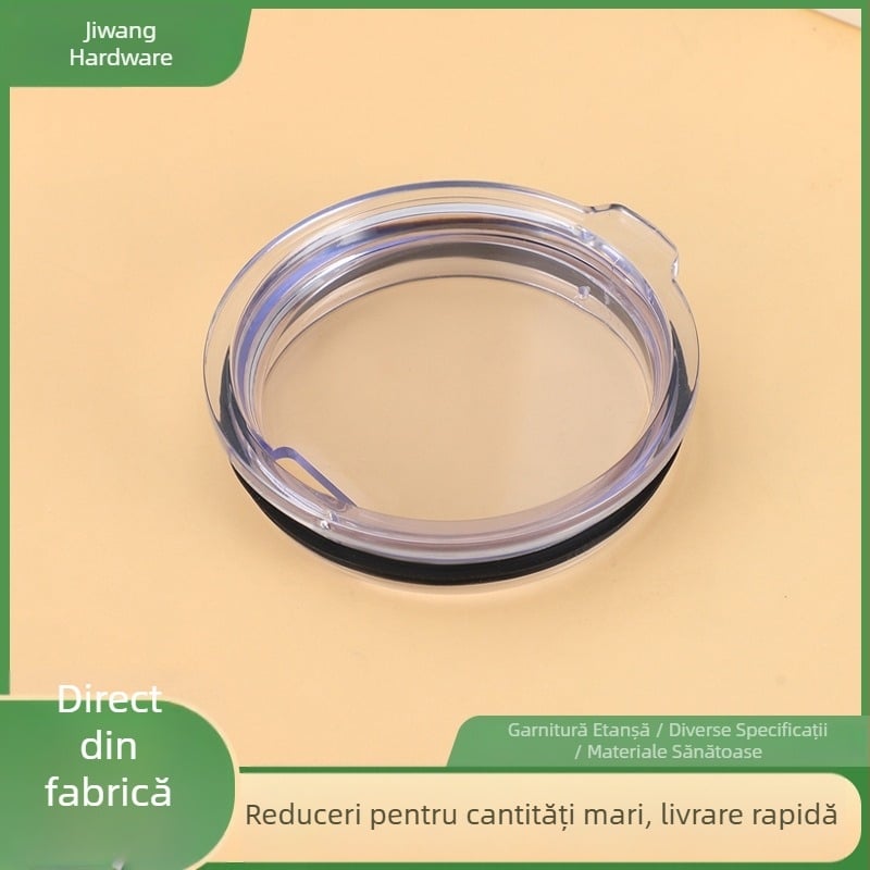 Capac din plastic pentru pahar auto 30oz, design plat, etanș, transparent, rezistent la temperaturi înalte