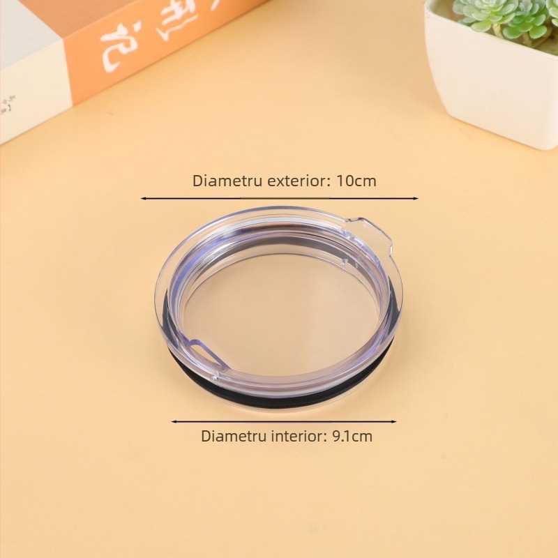 Capac din plastic pentru pahar auto 30oz, design plat, etanș, transparent, rezistent la temperaturi înalte