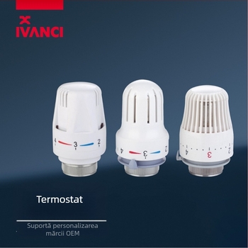 Fansheng capă termostatică de robinet cu mâner de reglare a temperaturii, senzor de temperatură, cap termostatic pentru radiator, etanșare moale pentru radiator