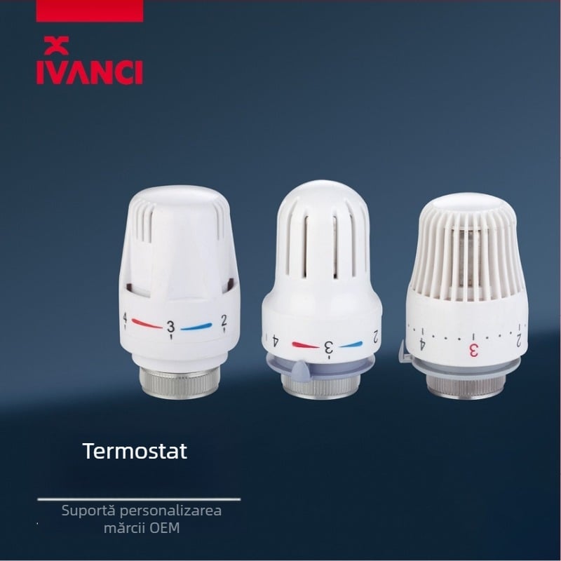 Fansheng capă termostatică de robinet cu mâner de reglare a temperaturii, senzor de temperatură, cap termostatic pentru radiator, etanșare moale pentru radiator