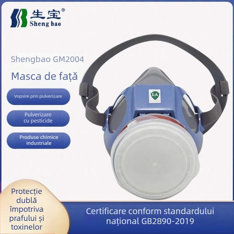 Shengbao GM2004 Respirator semi-față pentru vopsire și protecție chimică, protecție împotriva prafului și mirosurilor de gaze nocive