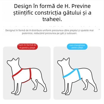Lesă pentru câine cu mâner din piele și ham în formă de I, vestă toracică anti-evadare