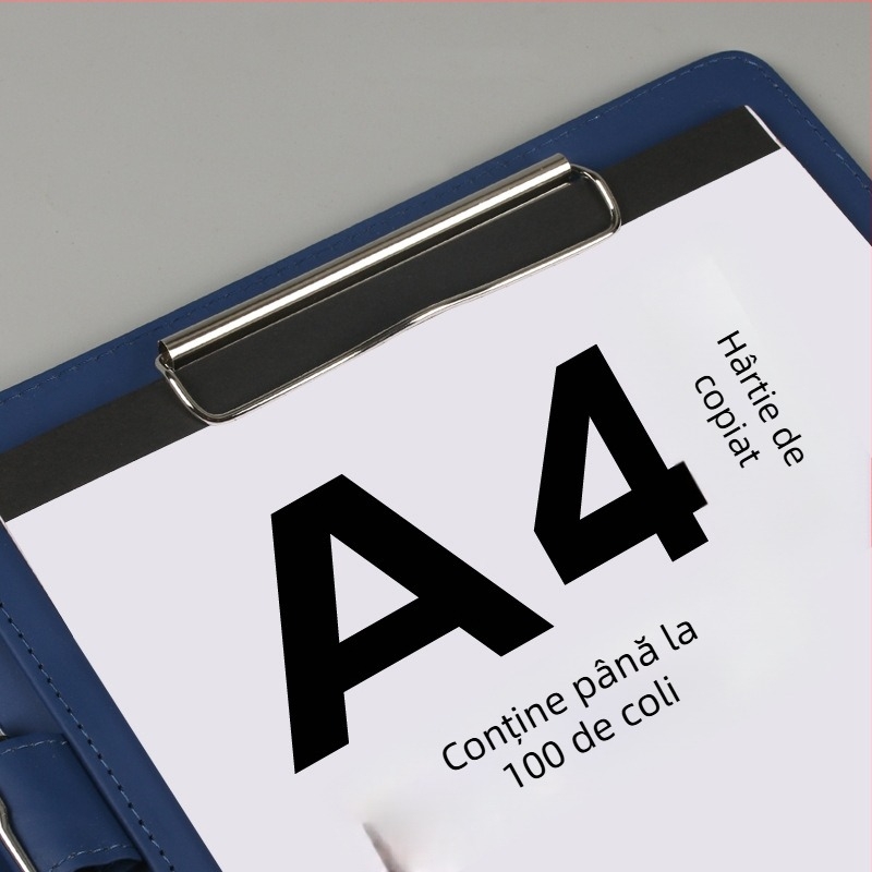 Qihao Dosar din piele A4, multifuncțional, cu personalizare logo și spațiu de depozitare