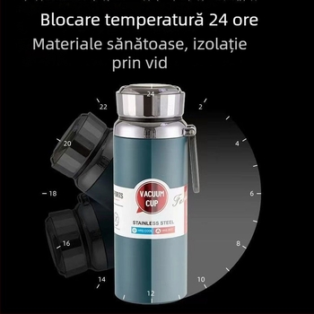 Termos din oțel inoxidabil 316 cu afișaj inteligent al temperaturii, capacitate mare, portabil pentru ceai și apă, pentru călătorii