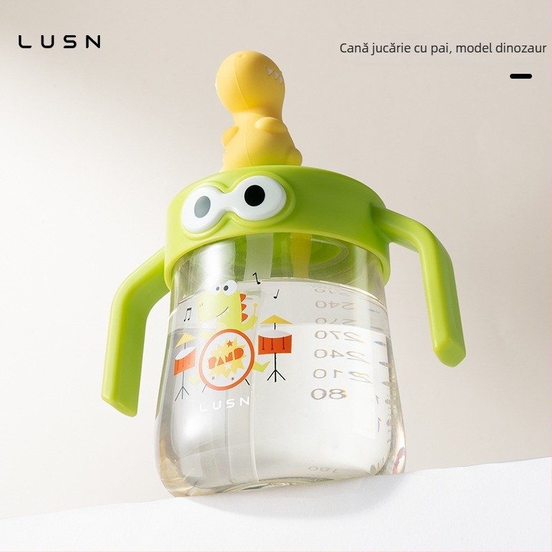 LUSN PPSU Pahar de lapte pentru copii cu pai, de la 1 an și peste, pentru consum direct, cu măsurători gradate