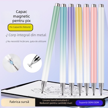 Stylus capacitiv pentru tablete și telefoane – universal, cu disc magnetic din silicon pentru desen și scriere