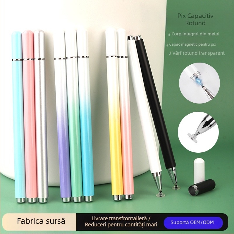 Stylus capacitiv pentru tablete și telefoane – universal, cu disc magnetic din silicon pentru desen și scriere