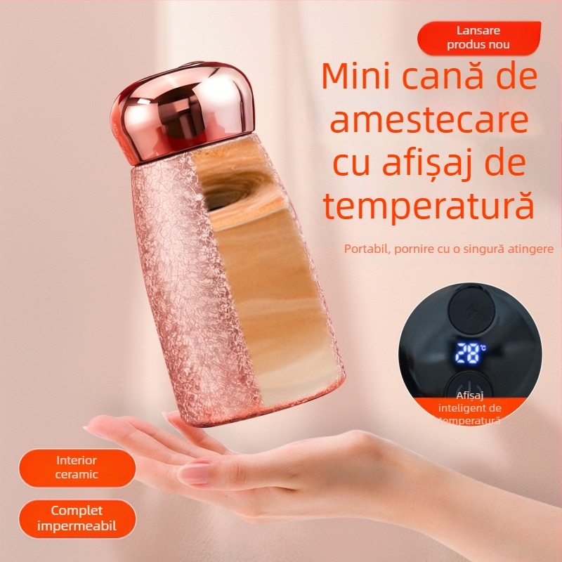 Cană termică cu interior ceramic, izolație și afișaj de temperatură pentru prepararea pudrei de lapte de soia