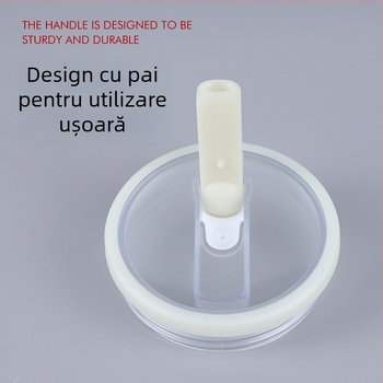 Capac pentru pahar 40oz cu design colorat, îngroșat și pai drept