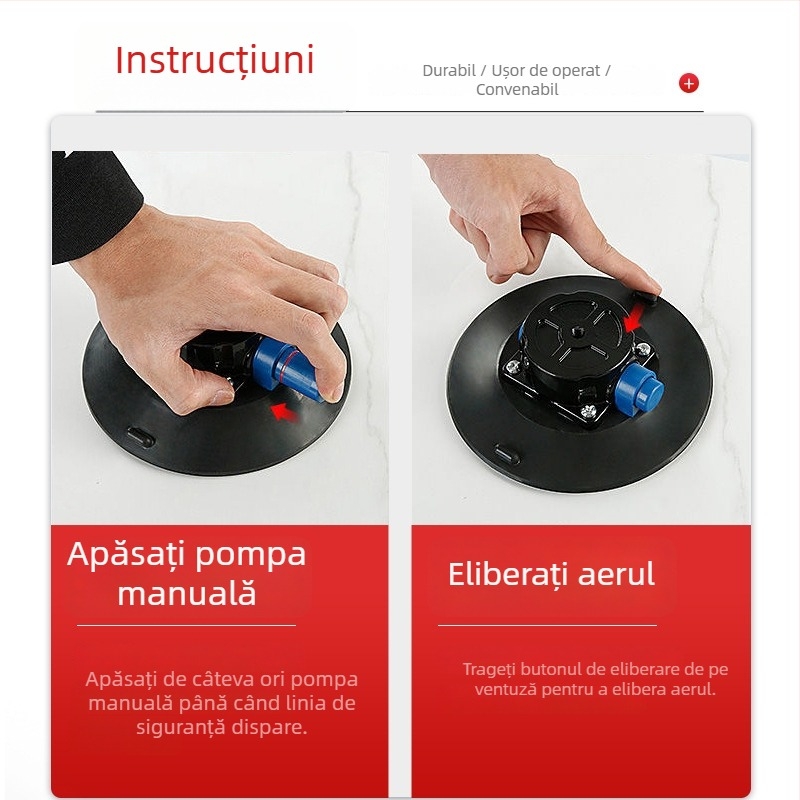 Unealtă pentru reparații la deformări ale caroseriei auto, cu splicer pentru sticlă, pompă manuală, ventuze cu vid și suport pentru cameră (4.5–6 inch)