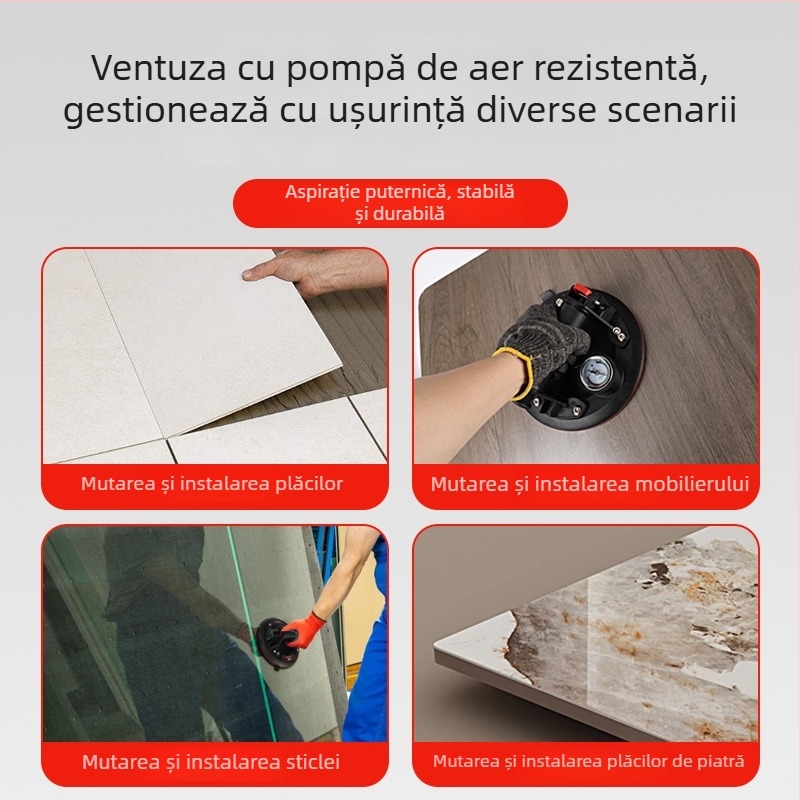 Cupă de vid pentru plăci și sticlă – unealtă robustă pentru ridicarea plăcilor mari