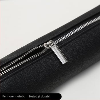 Penar din piele PU pentru elevi, design minimalist, culoare solidă, organizator portabil pentru rechizite