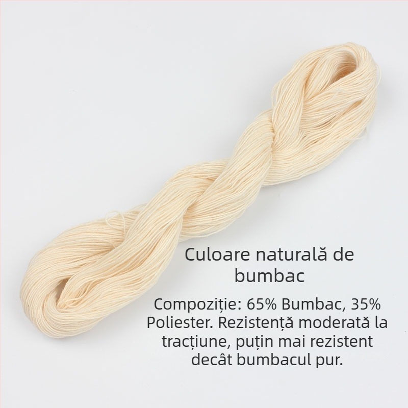 Ață de brodat pentru tălpi de pantofi, fir gros alb de bumbac, vechi fir de bumbac, poliester pentru quilting