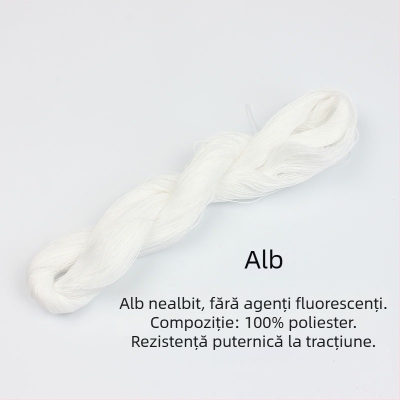 Ață de brodat pentru tălpi de pantofi, fir gros alb de bumbac, vechi fir de bumbac, poliester pentru quilting