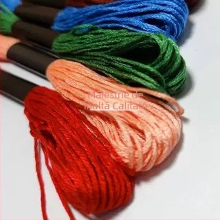 Fire pentru broderie în punct de cruce, 50 de culori, Nr. 25, amestec poliester-bumbac